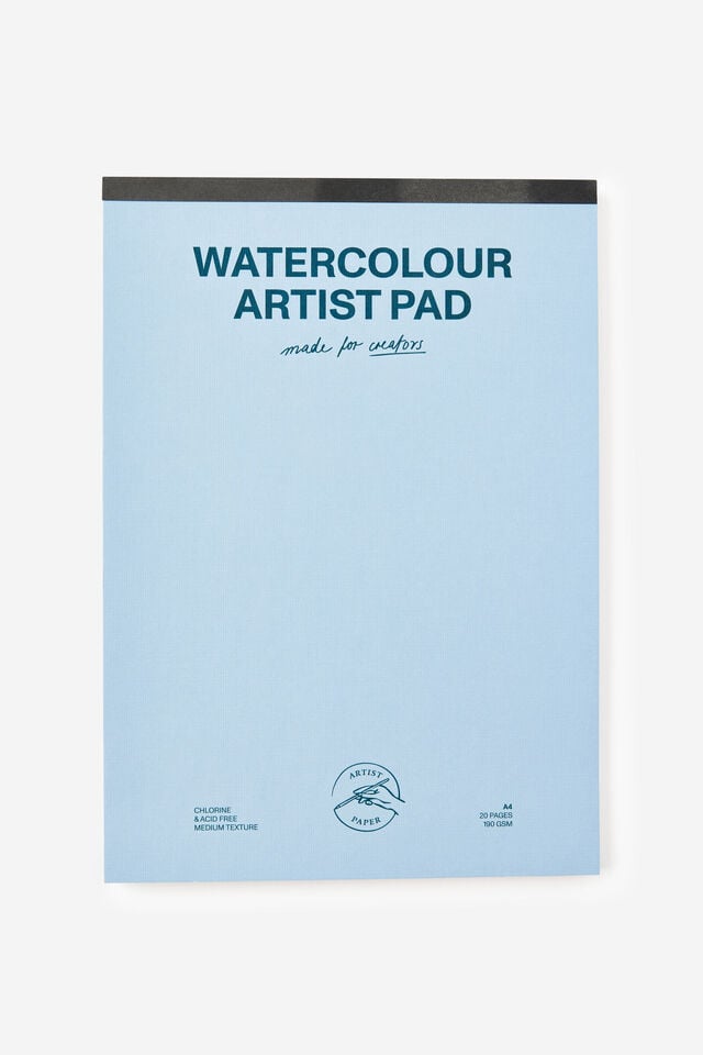 A4 Watercolour Art Pad, BLUE SKIES