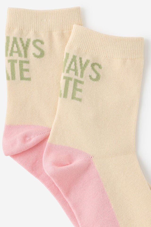 Mid Crew Socks, ALWAYS LATE