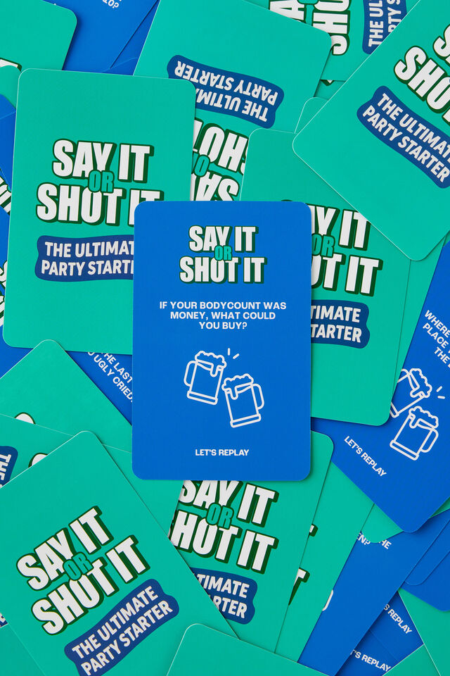 Lets Replay - Say It Or Shot It Mini Card Game, MULTI