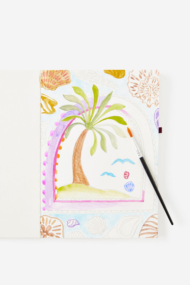 A5 Stitch Bound Watercolouring Book, BY THE SEA