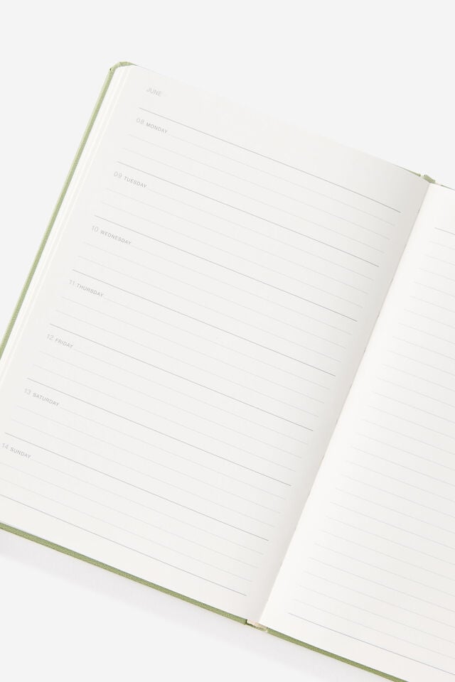 2026 A5 Weekly Hard Metro Diary, Little Treats Bay Leaf