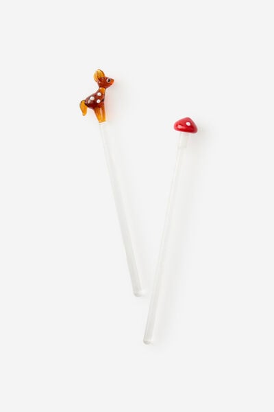 Glass Stirrers 2Pk, WOODLAND