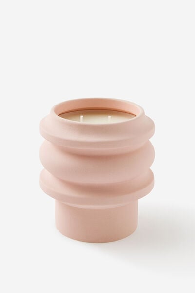 We Are Connected-Sculptural Ceramic Candle, PETAL DRIFT PINK