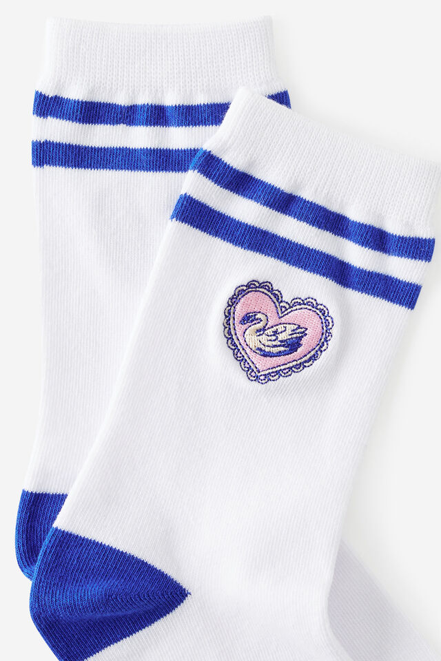 Mid Crew Socks, SWAN HEART
