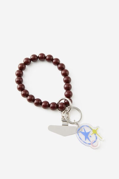 Beaded Wrist Strap, ESPRESSO