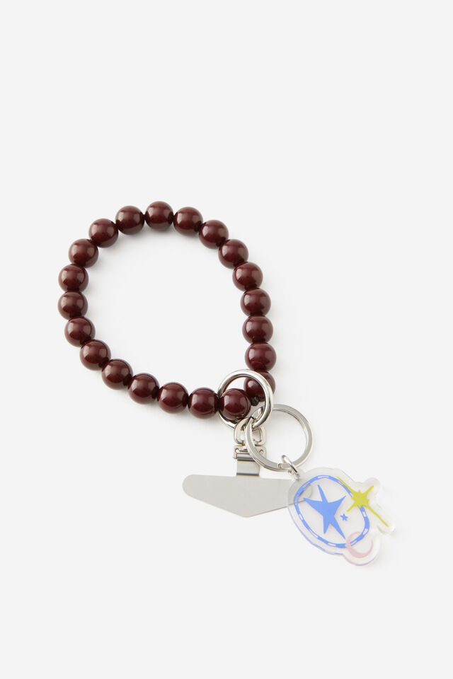Beaded Wrist Strap, ESPRESSO