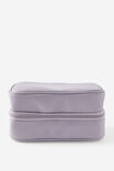 Personalised Flat Lay Wash Bag Pu, SILVER LILAC - alternate image 2