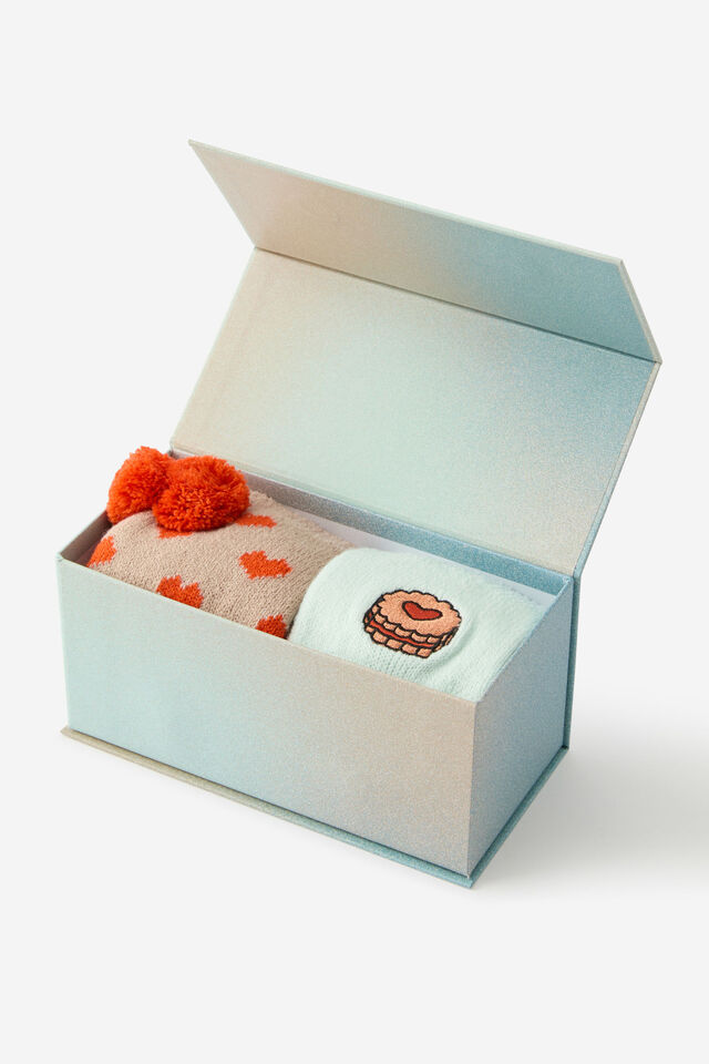 Bed Socks 2 Pk Gift Pack, LITTLE TREAT ( S/M )