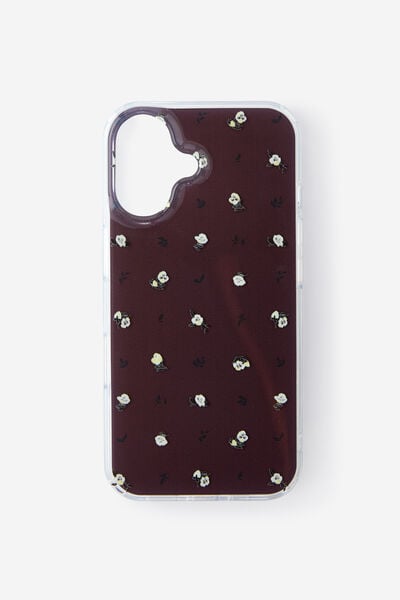 Graphic Phone Case Iphone 16, DITSY PANSY / ESPRESSO BEAN