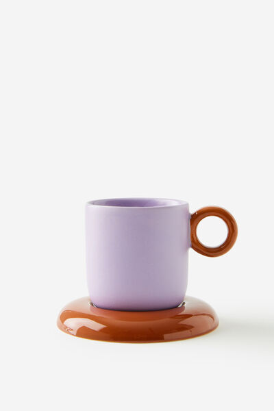 Bulbous Fashion Mug, GINGERBREAD / ORCHID