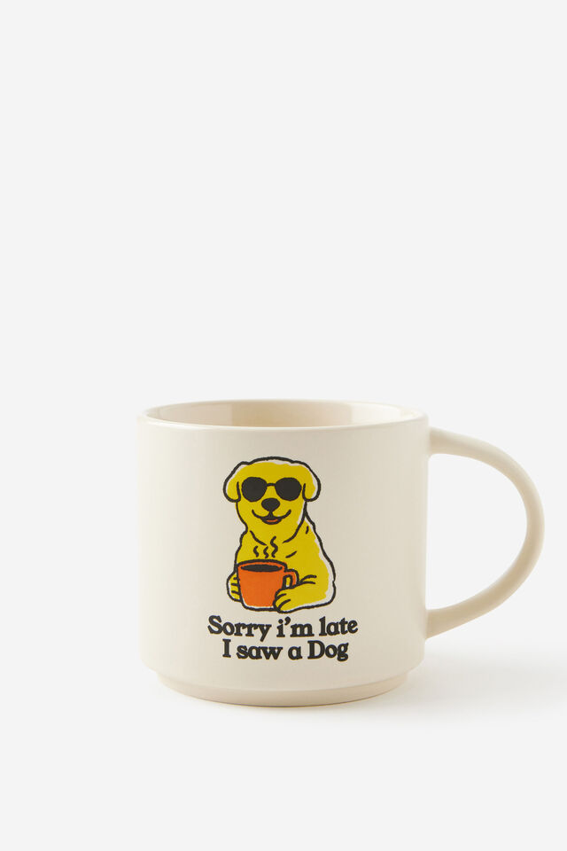 Everyday Mug, SORRY I M LATE CARTOON DOG