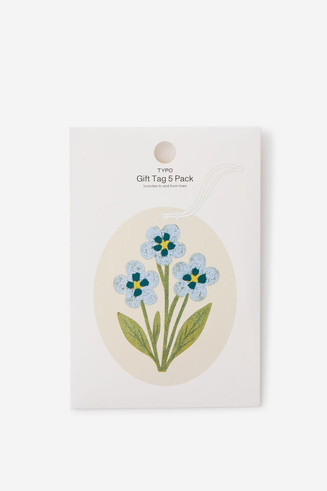 Die Cut Gift Tag 5Pk, WILD FLOWER