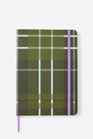 B5 Hard Lined Notetaker Notebook, OLIVE PLAID - alternate image 1