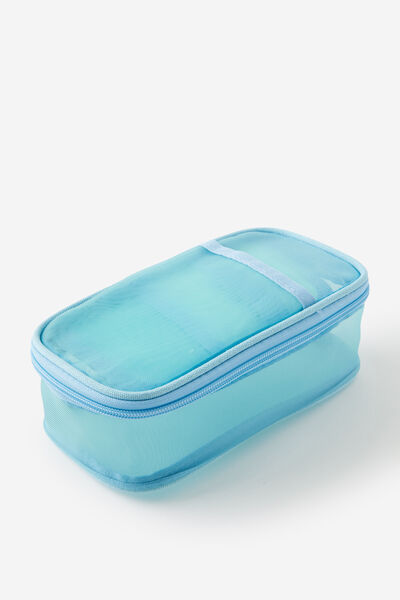 Everyday Mesh Pencil Case, MINTY BLUE SKIES