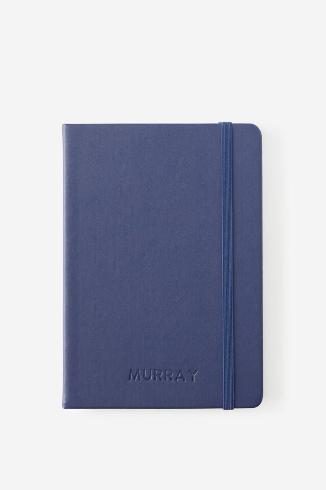 Personalised Metro B6 Hard Lined Notebook, Midnight Ink