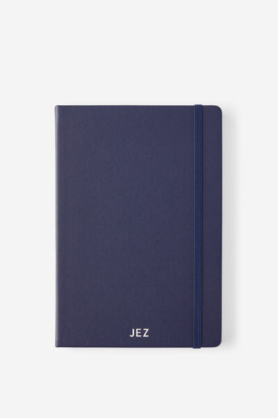 Personalised Metro A5 Hard Lined Notebook, Midnight Ink