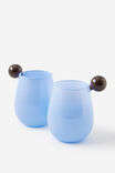 Bulbous Set Of 2 Tumblers, ESPRESSO / BLUE SKIES - example image 1