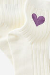 Mid Crew Socks, PURPLE HAZE HEART EMB - alternate image 3