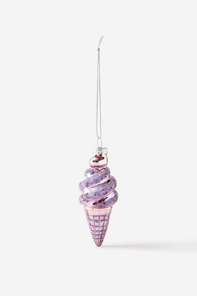 Christmas Glass Ornament, ICECREAM IRRIDESCENT
