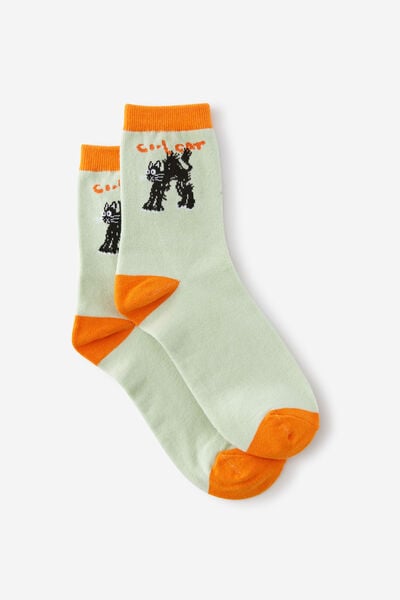 Mid Crew Socks, COOL CAT