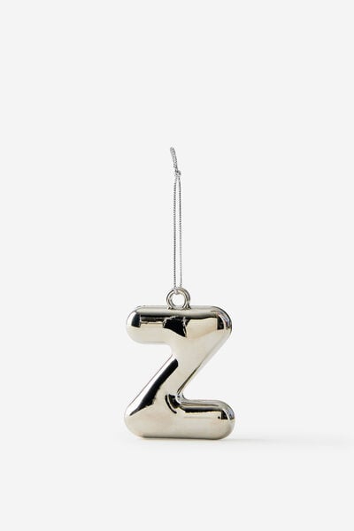 Alphabet Christmas Ornament, BUBBLE LETTER Z