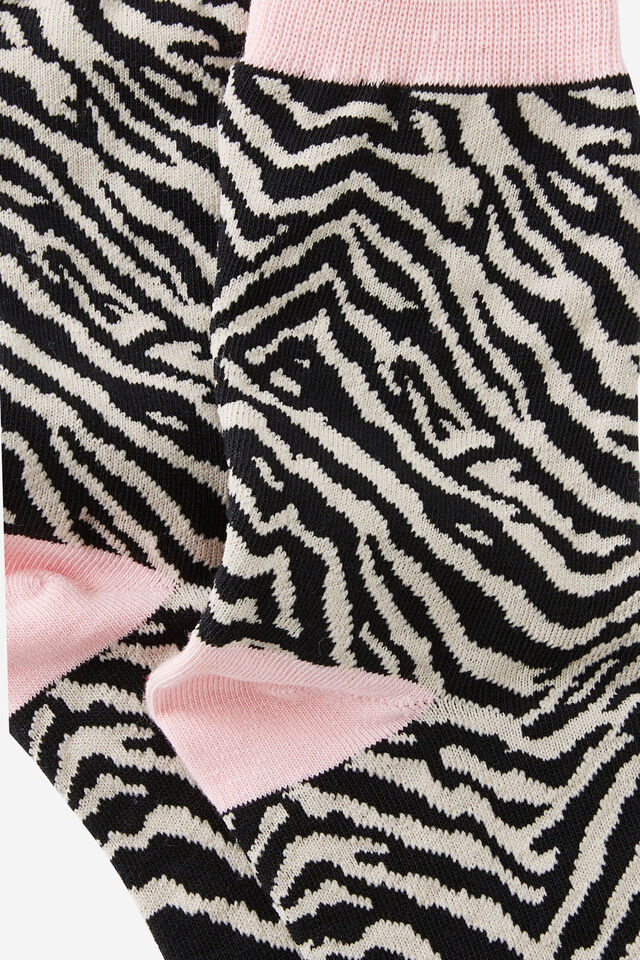 Mid Crew Socks, ZEBRA PINK