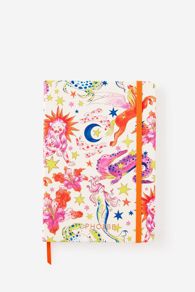 Personalised A5 Hard Lined Notetaker Notebook, ECRU CELESTIAL
