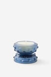 Mini Stackers Glass Tea Light Candle, AUDIO DREAMER SLATE BLUE BUMPY - alternate image 3