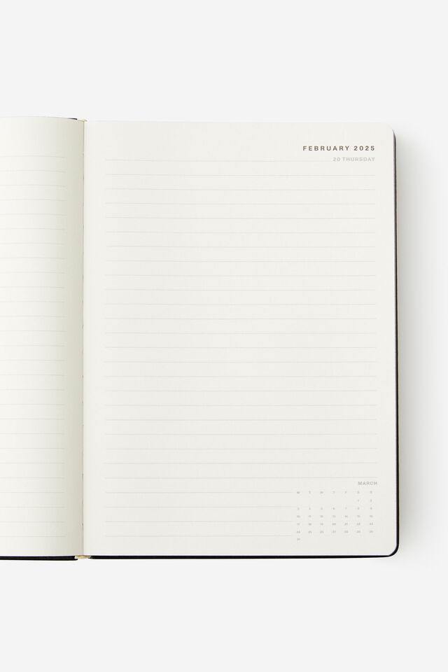 Personalised 2025 A4 Daily Buffalo Diary, BLACK