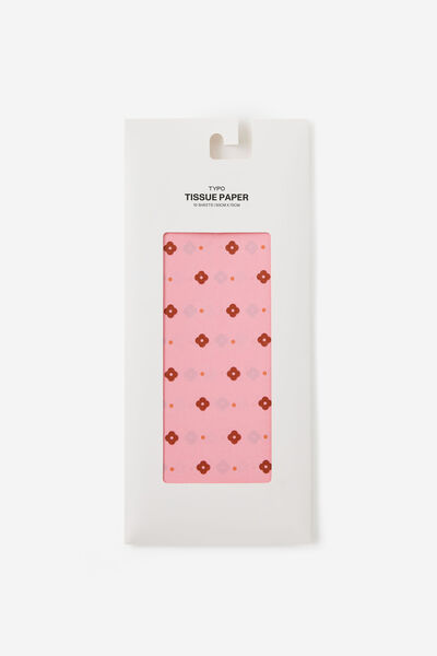 Tissue Paper Pack, RETRO DITSY STRAWBERRY MILK