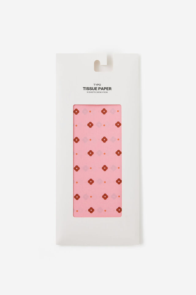 Tissue Paper Pack, RETRO DITSY STRAWBERRY MILK