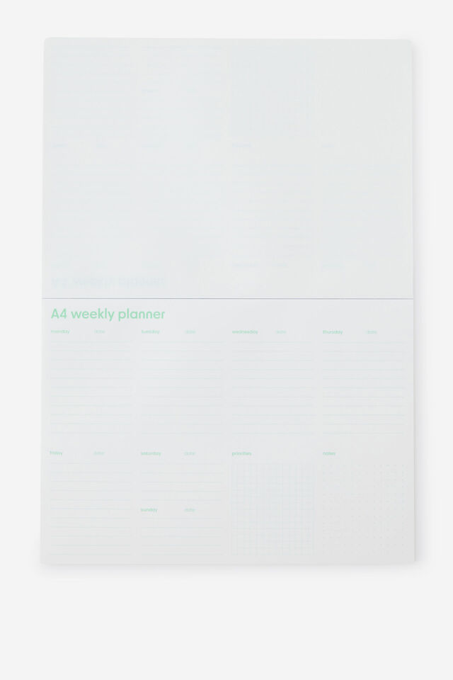 A4 Weekly Notepad Planner, BERRY BLUE