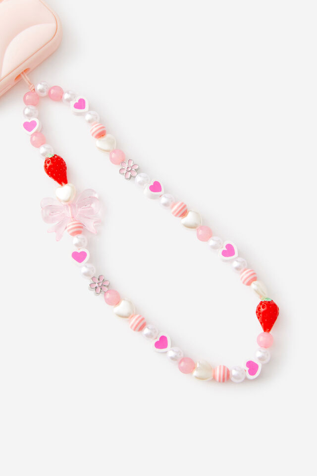 Carried Away Phone Charm Strap, STRAWBERRY FIELDS / PINK
