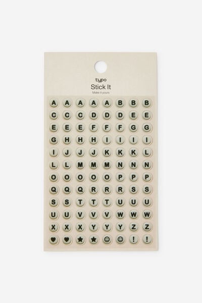 Stick It Sheet, ALPHA B&W PUFFY