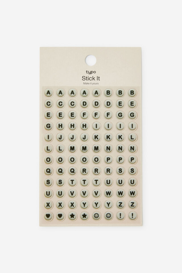 Stick It Sheet, ALPHA B&W PUFFY