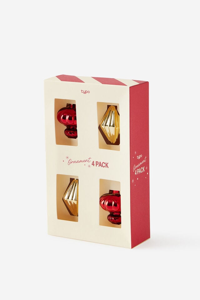Mini Ornament Pack, SWEET RED & GOLD OMBRE MIXED