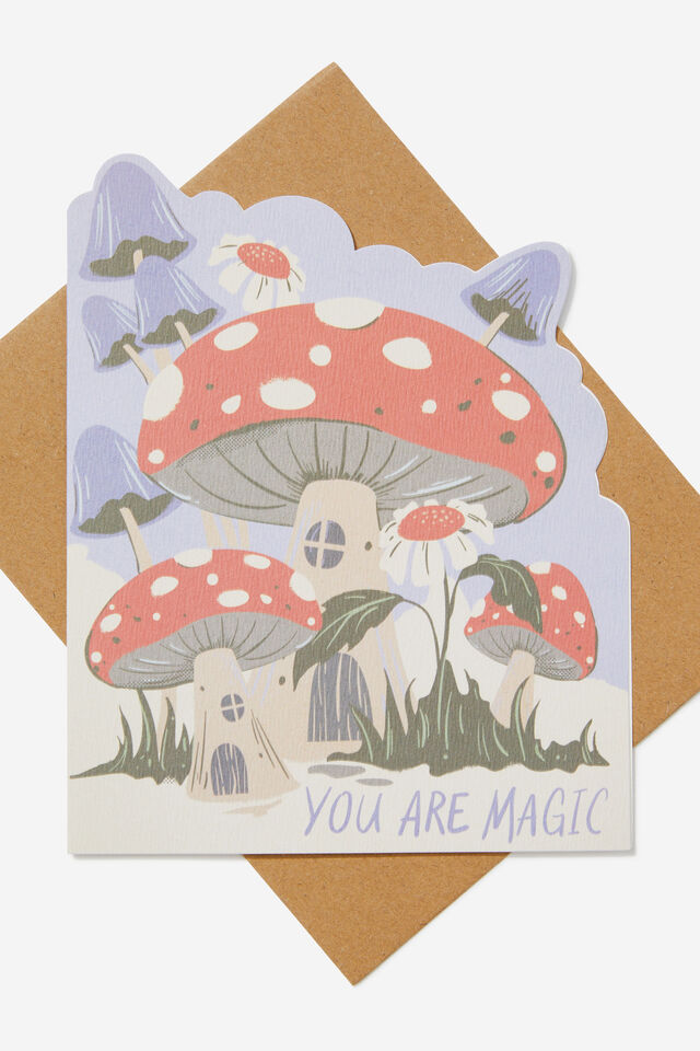 Premium Shaped Nice Card, MUSHROOM MAGIC SHAPED