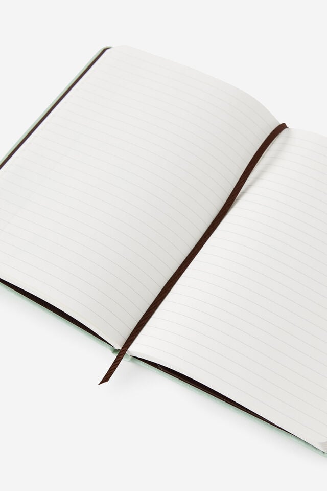A5 Hard Lined Notetaker Notebook, MINTY ESPRESSO
