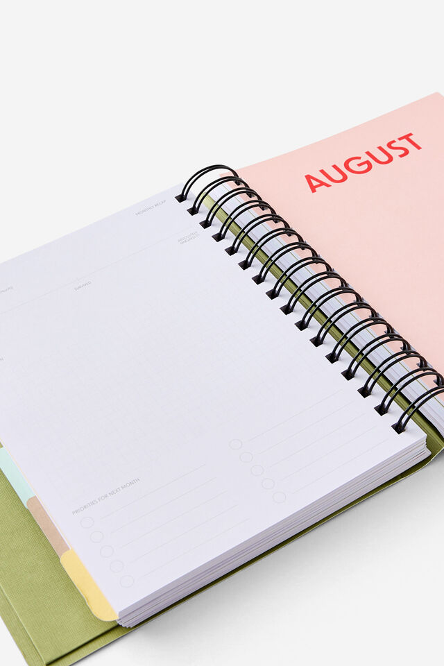 2026 Goals Daily Planner, Bay Leaf Ditsy Frog