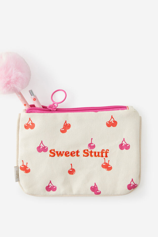 Novelty Pencil Pouch, DITSY CHERRIES SWEET STUFF