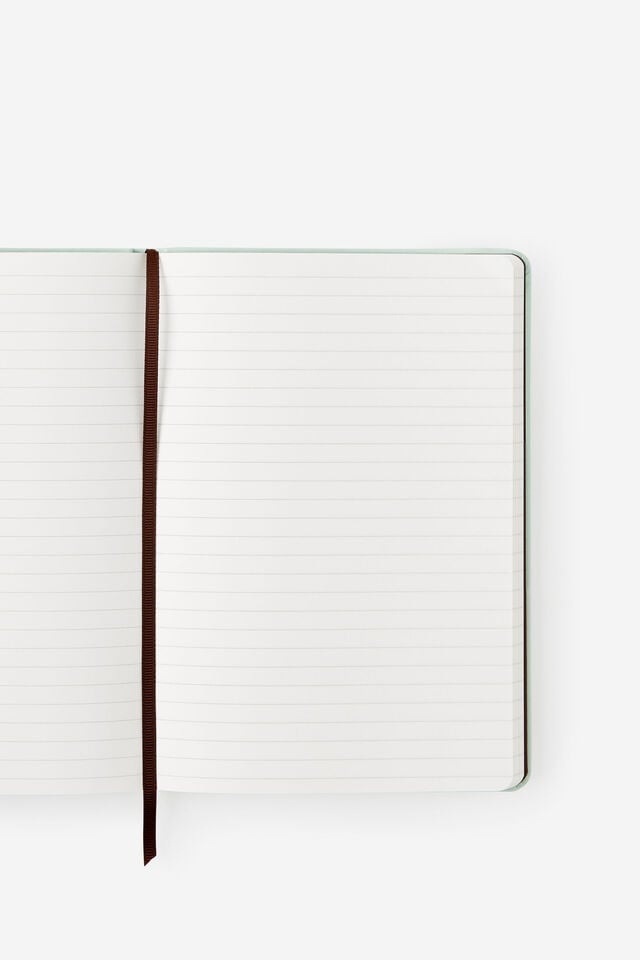 A5 Hard Lined Notetaker Notebook, MINTY ESPRESSO