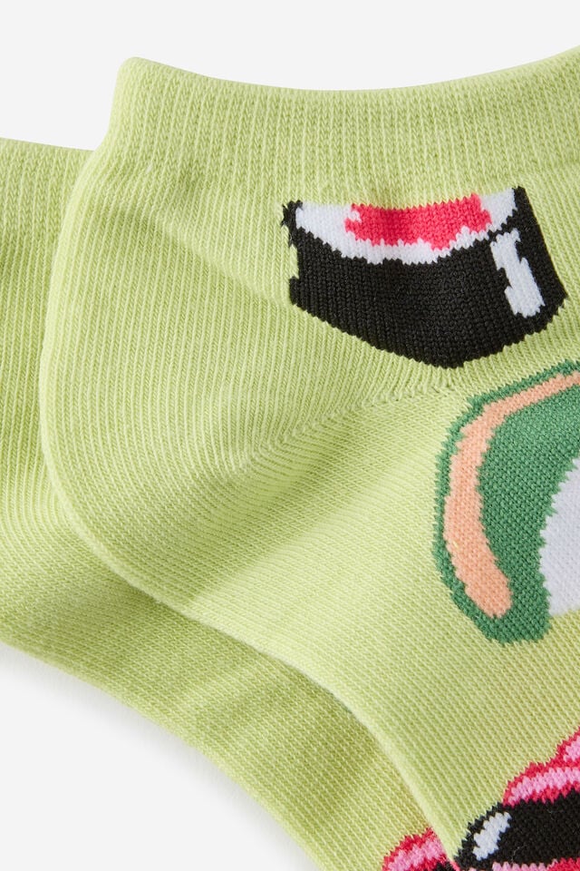 2 Pk Of Ankle Socks, SUSHI S/M