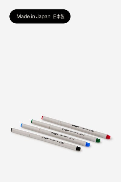 0.3Mm Fine Tip Pen 4 Pack, PRIMARY COLOURS
