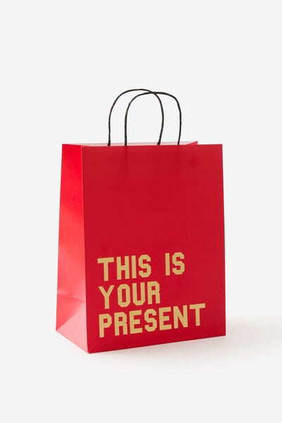 Premium Gift Bag - Medium, THIS IS YOUR PRESENT RED & GOLD