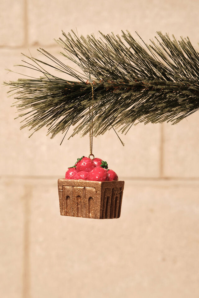 Resin Christmas Ornament, STRAWBERRY PUNNET