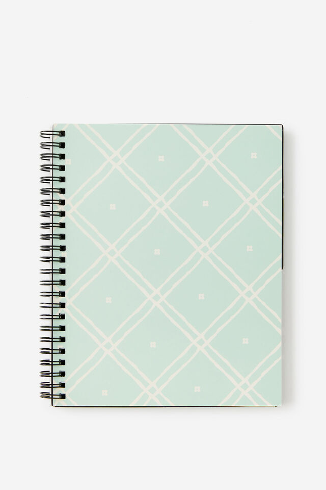 A5 Spiralbound Subject Notebook, MINTY GRID