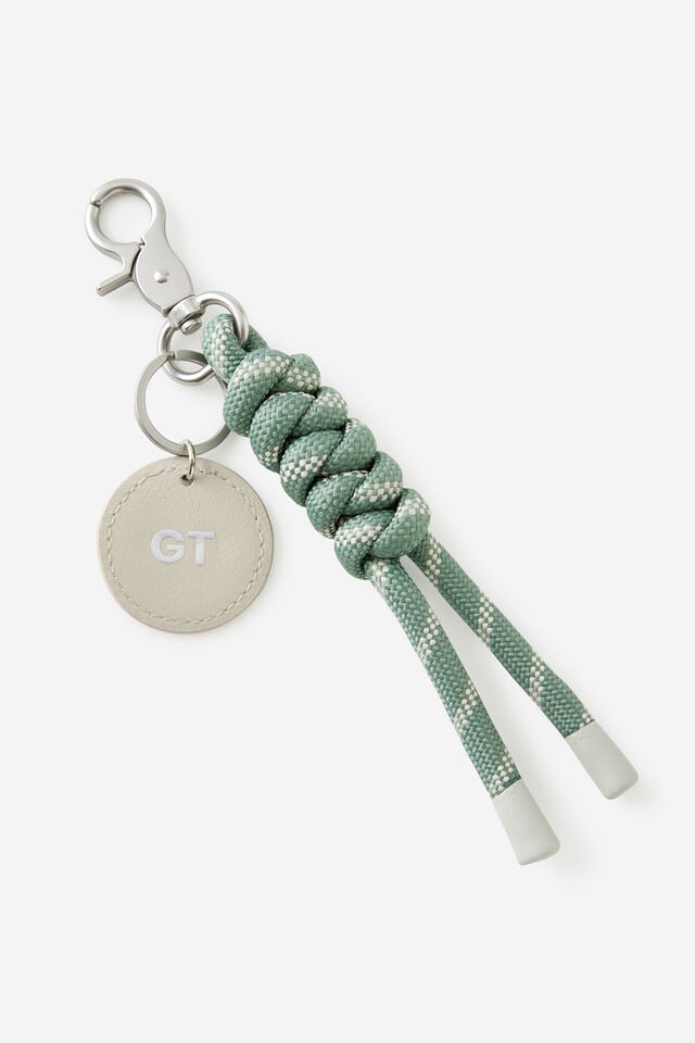 Personalised Rope Keyring, TYPO GREEN/RIVER GUM