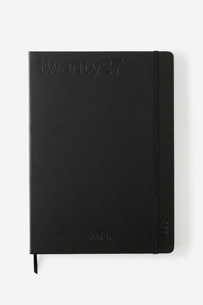 Personalised 2027 A4 Daily On Schedule Diary, BLACK