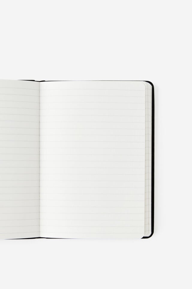 B6 Hard Cover Lined Notebook, BLACK