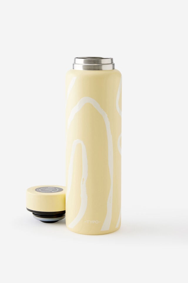 On The Move 500Ml Drink Bottle 2.0, TYPOGRAPHIC/LIMONCELLO